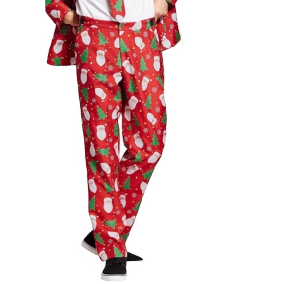 Suitmeister Men’s Santa and Christmas Tree Print Pants - Picture 1 of 7